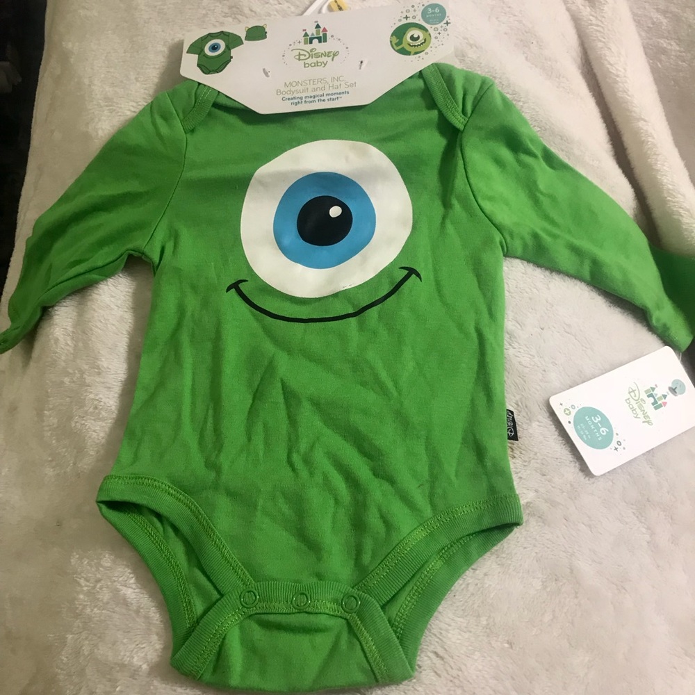 Monsters, INC Bodysuit & Hat set 3-6m